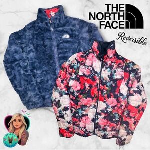 The North Face Jacket Girls Large 14-16 Mossbud Swirl Reversible Floral Fuzzy